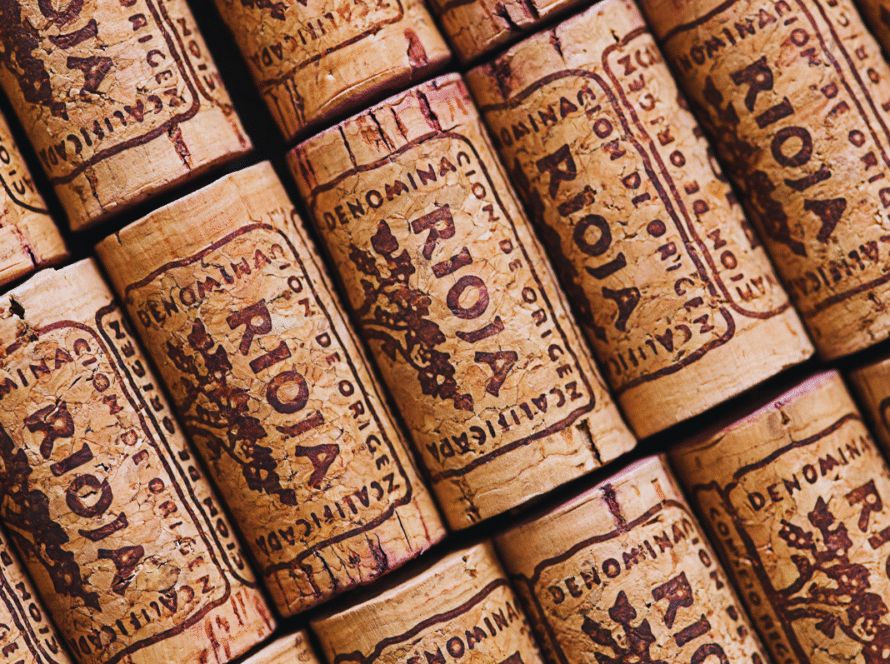 corchos de botellas de vino de Rioja